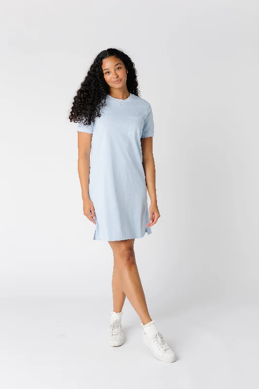 Brass & Roe Strolling T-Shirt Dress - Light Blue