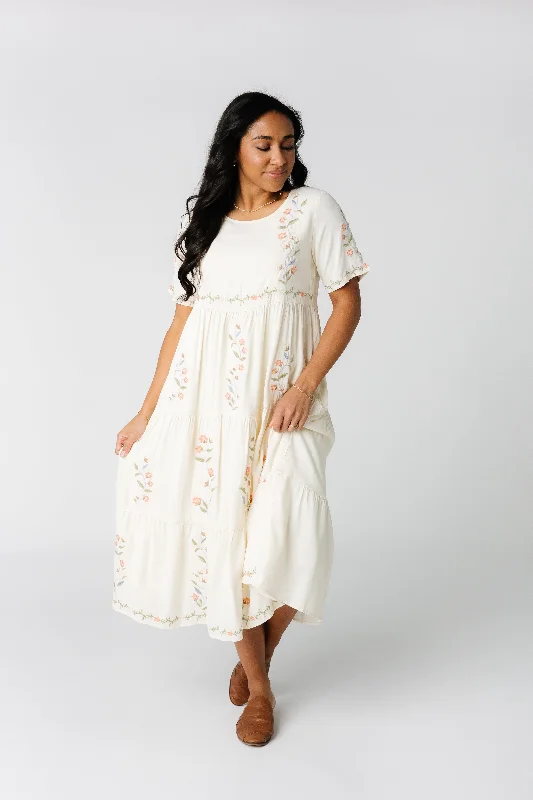 Cathy Embroidered Pocket Dress