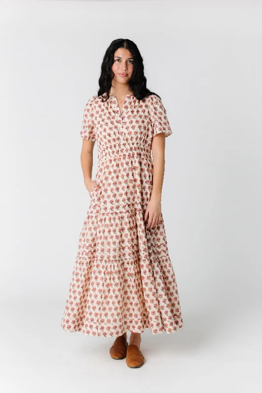 Citrus Shae Print Dress - Peach Print