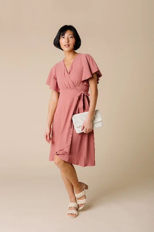 Daphne Tulip Wrap Dress - Rose