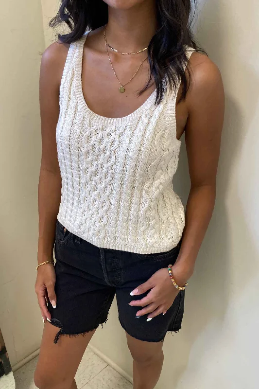 Cable Knit Tank Top by For Good