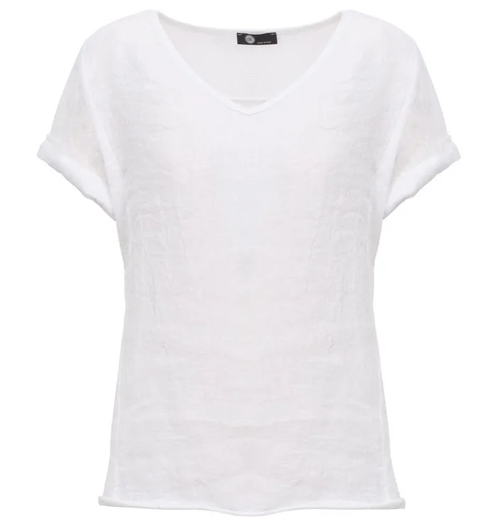 M Made in Italy - Linen V-Neck Top