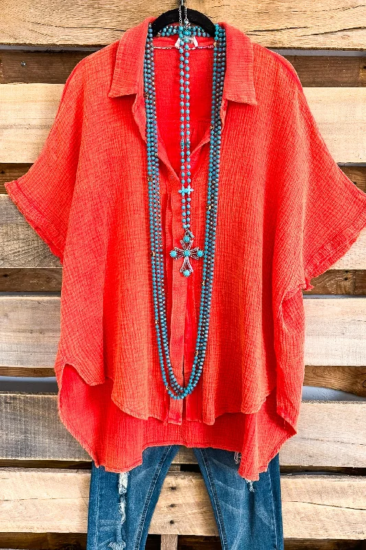 Turn It Up Tunic - 100% Cotton -  Orange - 100% COTTON