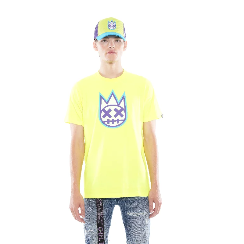 3D CLEAN SHIMUCHAN LOGO  SHORT SLEEVE CREW NECK TEE IN HIGHLIGHTER GREEN