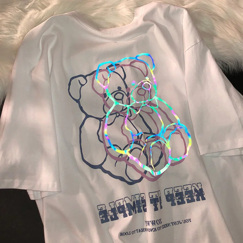 FashionSierra - Mini Cute Bear Print T-shirt