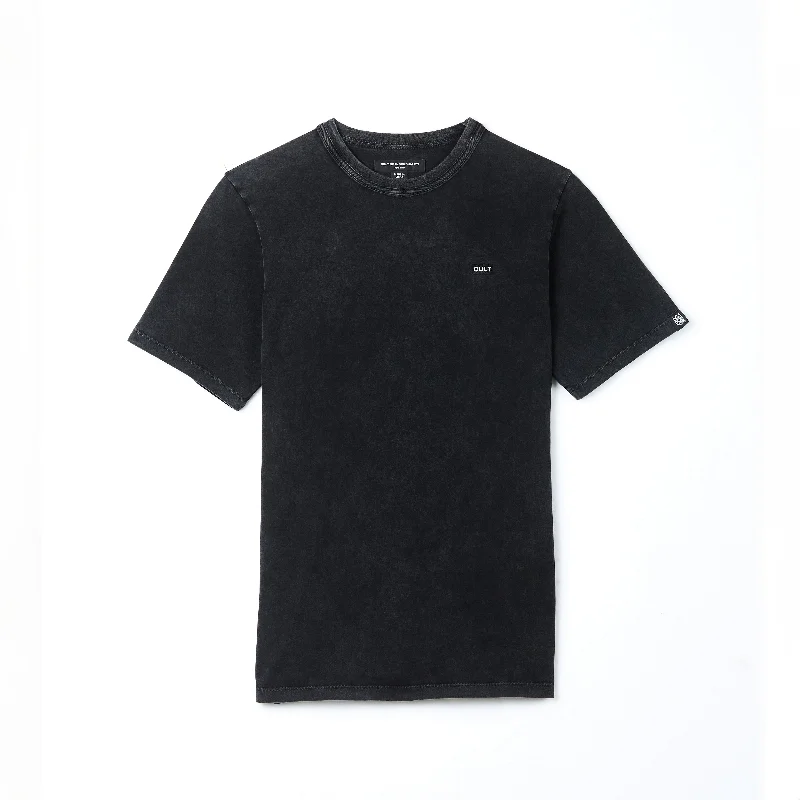 SHIMUCHAN LOGO SHORT SLEEVE CREW NECK T SHIRT IN VINTAGE BLACK