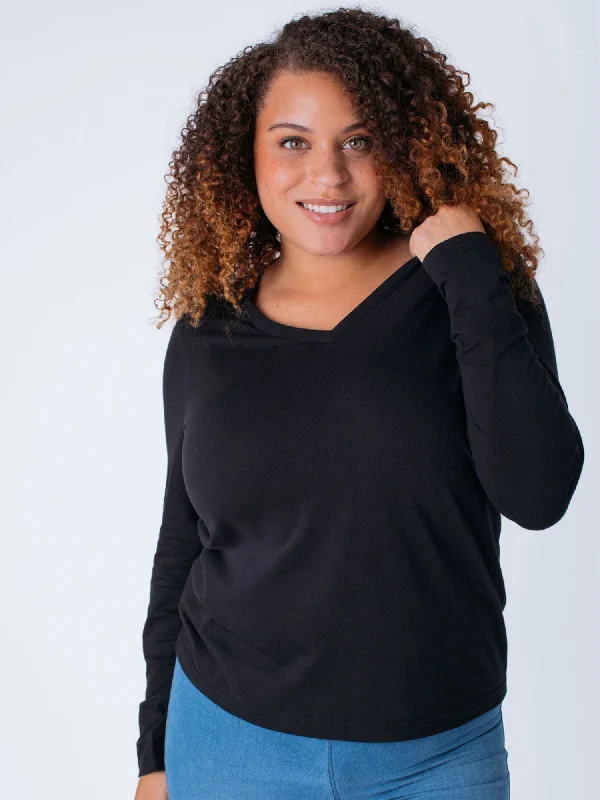 Women's Long Sleeve V-Neck Essentials 5-Pack