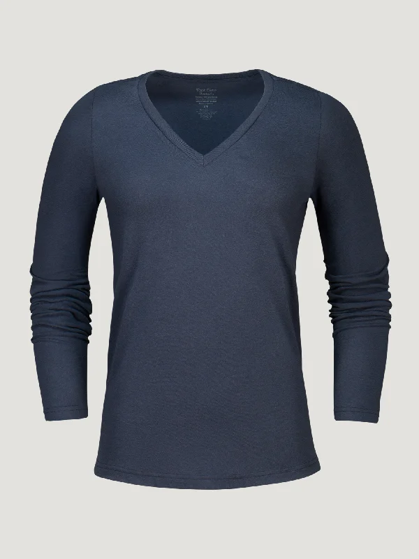 Women's Odyssey Blue Long Sleeve V-Neck