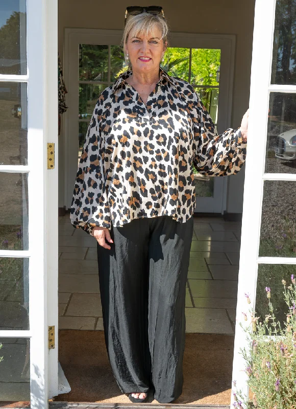 Tan Leopard Print Blouse