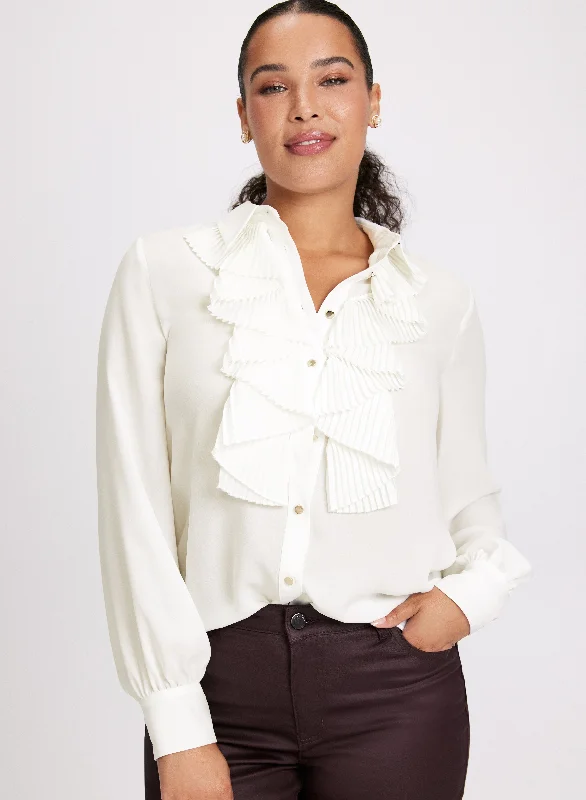 Plissé Detail Blouse