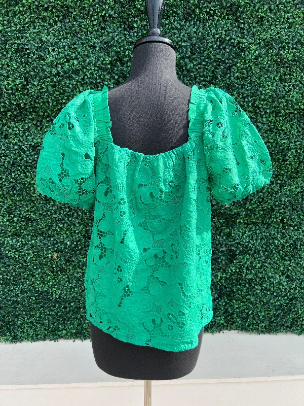 Lacy Green Blouse