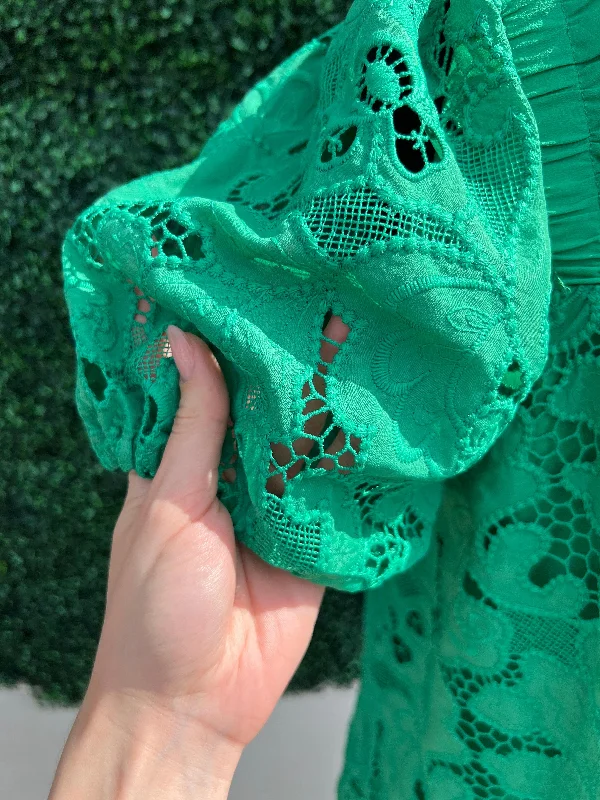 Lacy Green Blouse