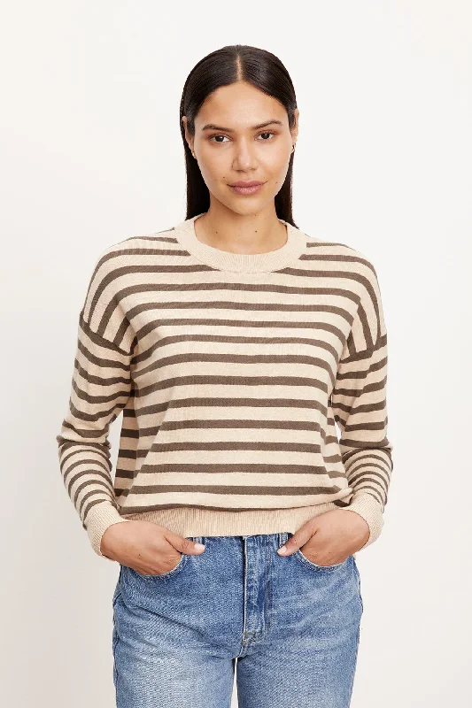 ALISTER STRIPED CREW NECK SWEATER