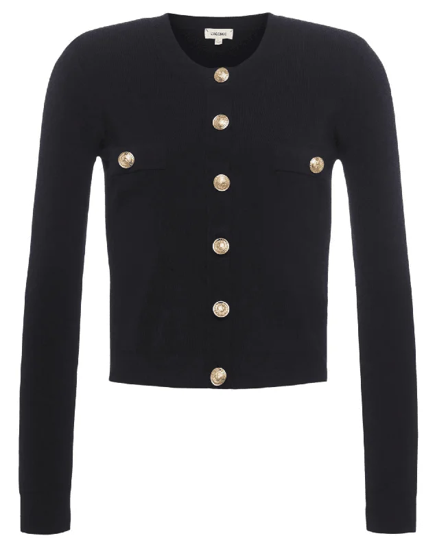 L'Agence Toulouse Cropped Crew Neck Cardigan