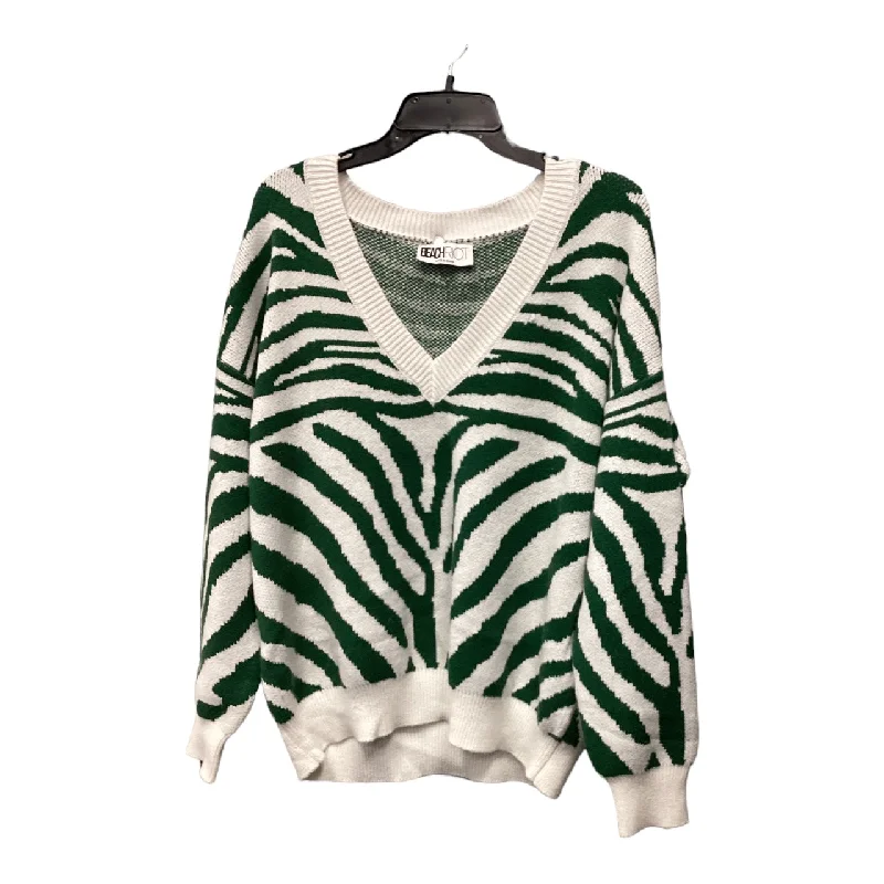 Sweater By Beach Riot In Green & White, Size: S