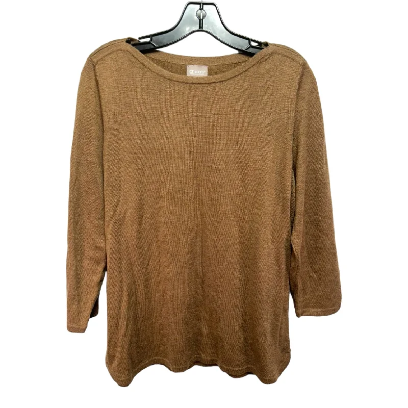 Sweater By Chicos In Brown, Size: M