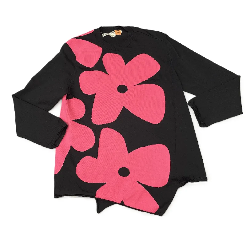 Sweater By Comme Des Garçons In Black & Pink, Size: L