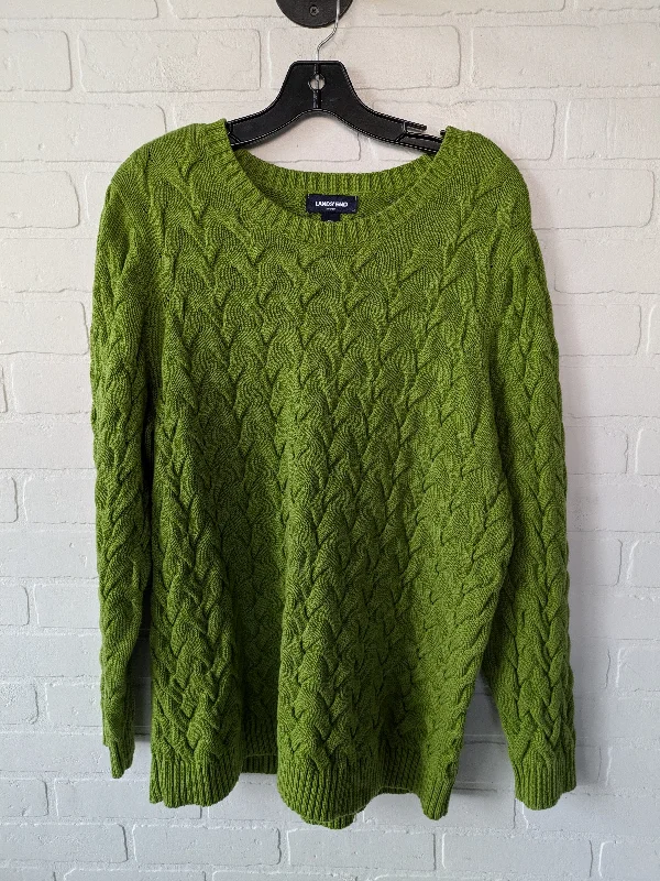 Sweater By Lands End In Green, Size: 1x