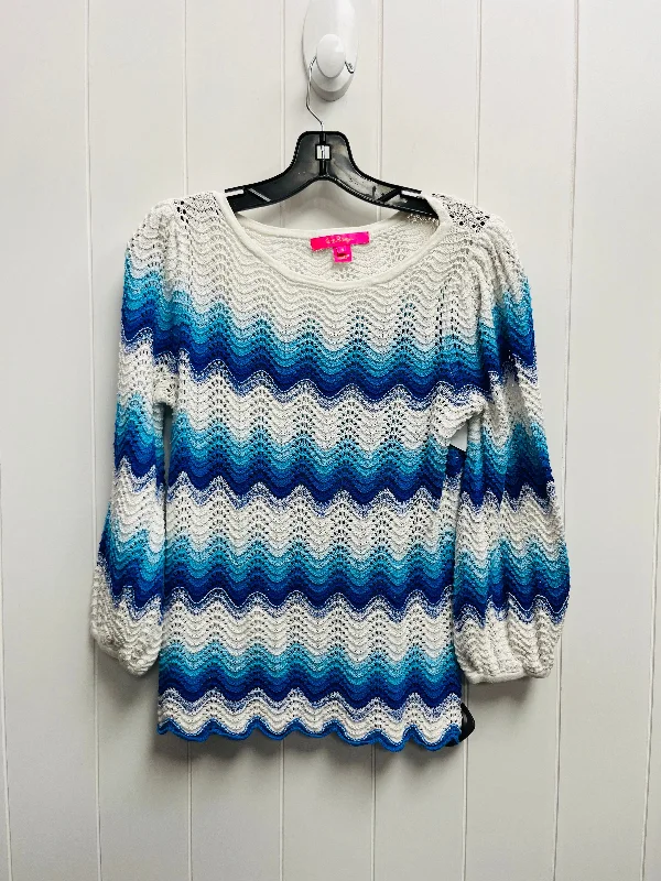 Sweater By Lilly Pulitzer In Blue & White, Size: S