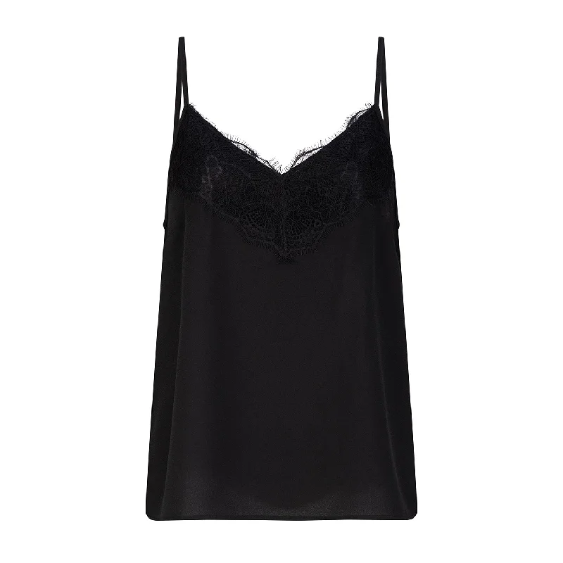 Clover Rayon Lace Camisole - Black