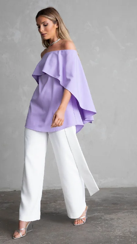 Manhattan Off The Shoulder Top - Lilac