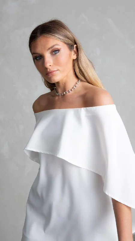 Manhattan Off The Shoulder Top - White