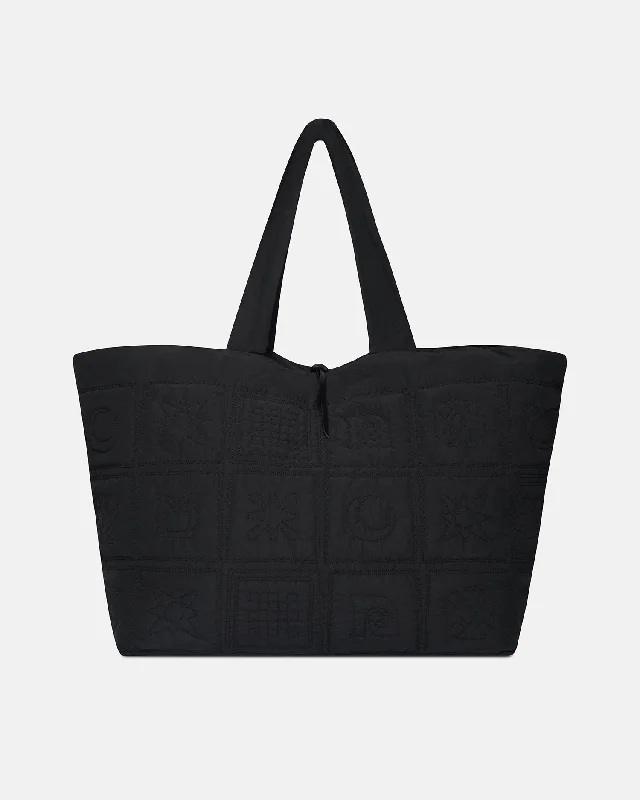 Symbol - Quilted Tech-Poplin Tote - Black