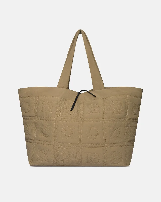 Symbol - Quilted Tech-Poplin Tote - Muted Khaki