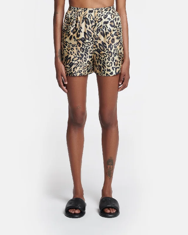 Exter - Printed Twill-Silk Boxer Shorts - Leopard