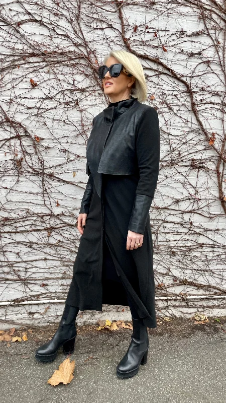 Paris Longline Coat/Dress - Black