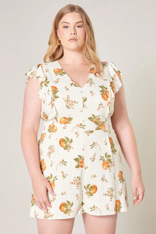 Arancia Ruffle Shoulder Romper Curve