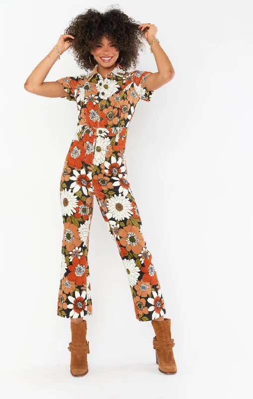 Cropped Everhart Jumpsuit ~ Hutton Floral Corduroy