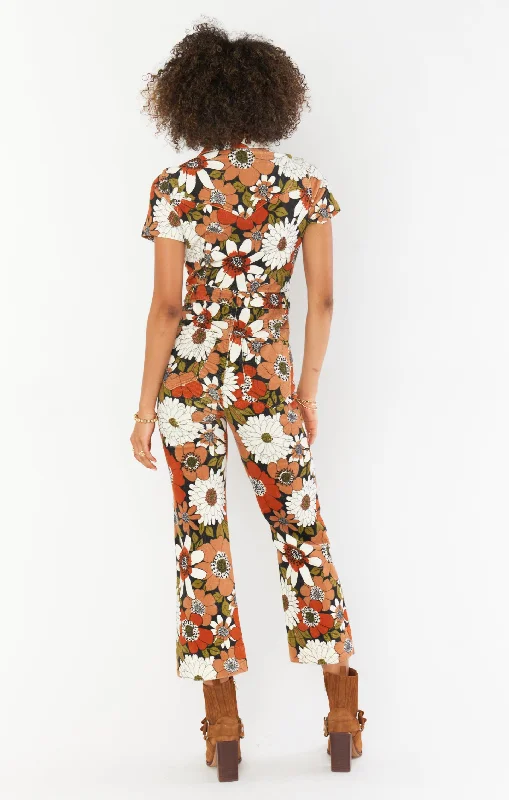 Cropped Everhart Jumpsuit ~ Hutton Floral Corduroy