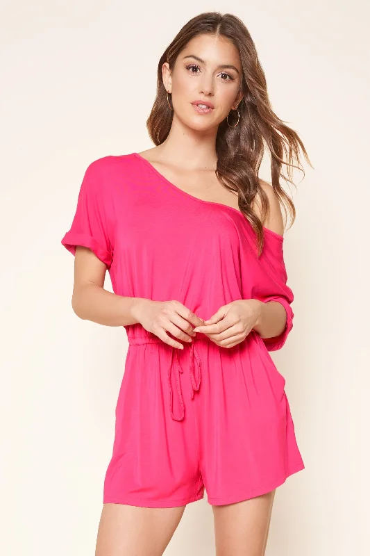 Danielle V-Neck Jersey Knit Romper