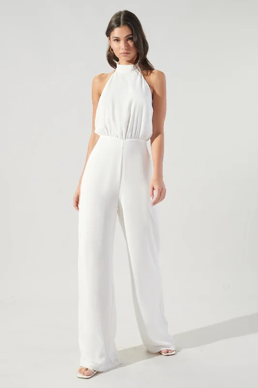 Dewdrop High Neck Halter Jumpsuit