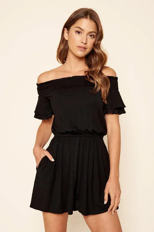 Gemma Off the Shoulder Jersey Knit Romper