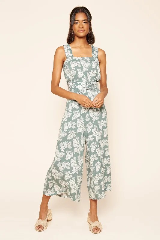 Highway to Paradise Tropical Print Belted Jumpsuit