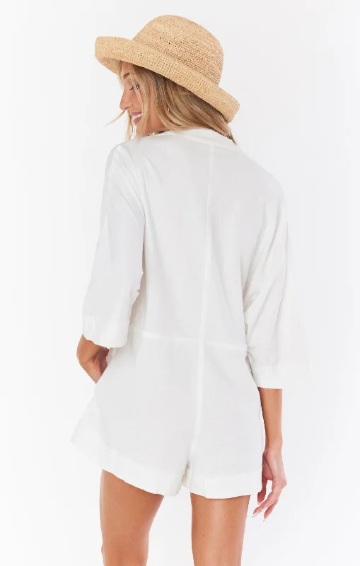 Horton Romper ~ White Linen