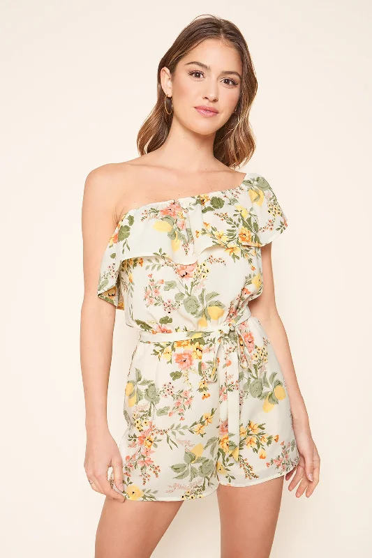 Kailey Floral Off the Shoulder Romper