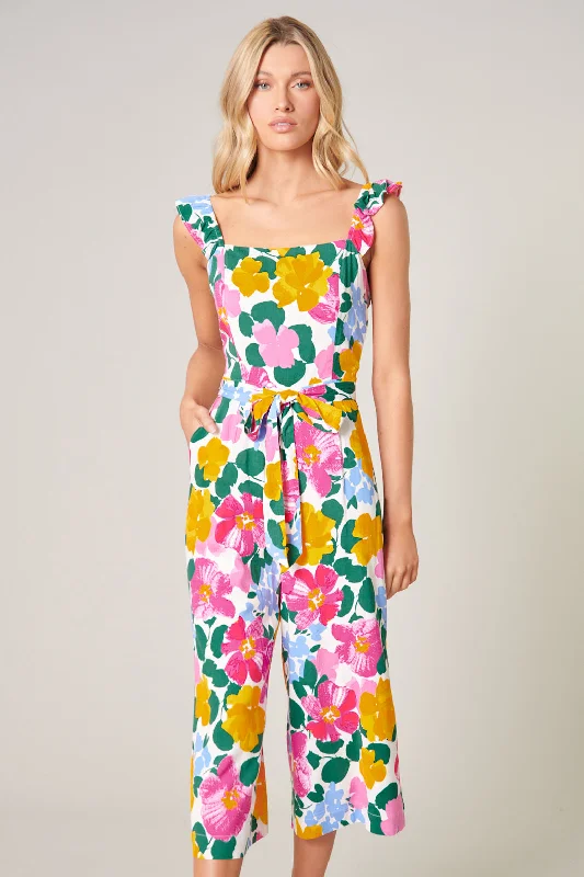 Kokomo Floral Wide Leg Sleeveless Jumpsuit