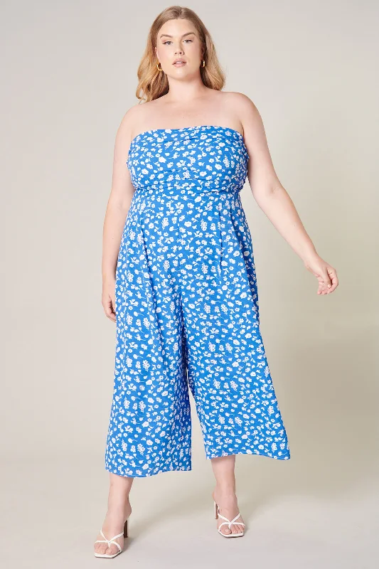 La Jolla Brier Strapless Wide Leg Jumpsuit Curve