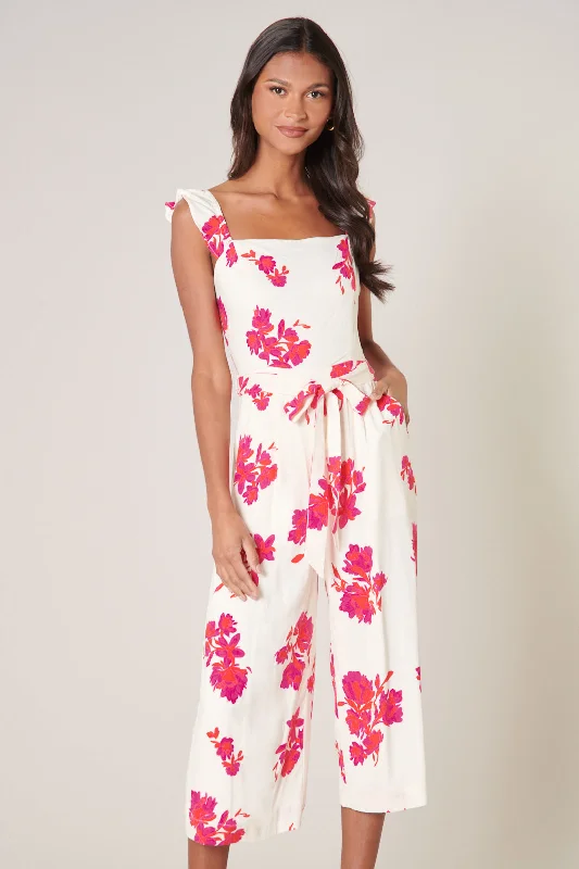 Nohea Floral Cropped Wide Leg Jumpsuit