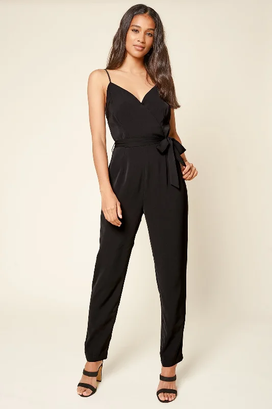 One I Adore Belted Back Lace Jumpsuit