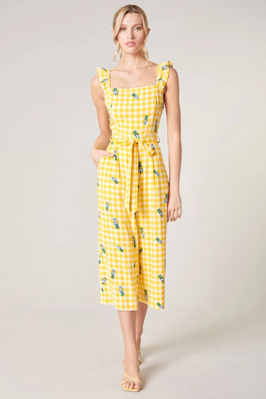 Pineapple Punch Wide Leg Sleeveless Jumpsuit