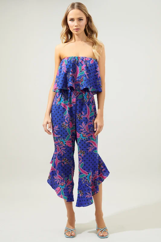 Rayanne Indigo Lanah Strapless Ruffle Jumpsuit