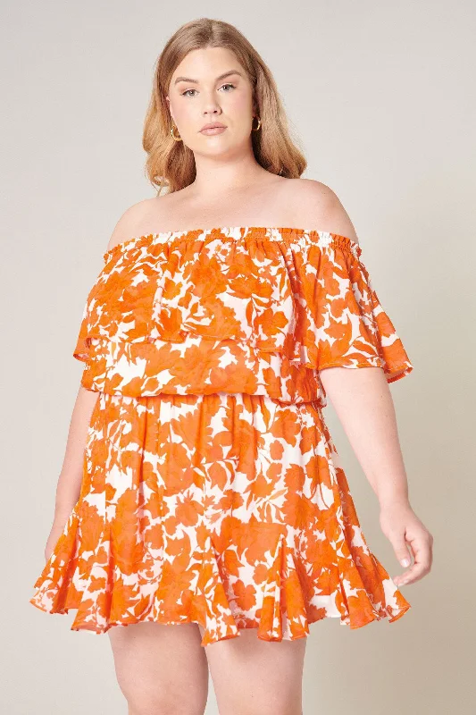 Tangelo Off the Shoulder Besame Romper Curve