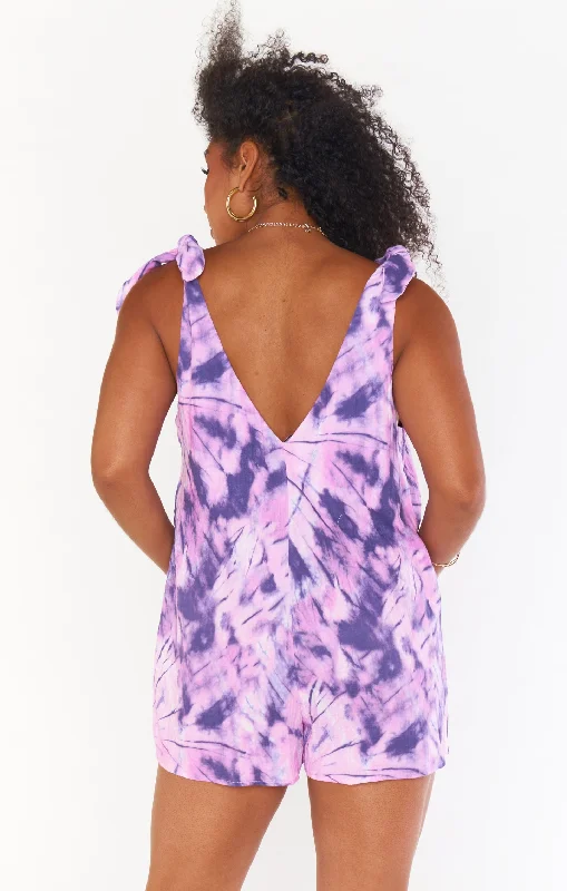 Tilda Tie Romper ~ Purple Tie Dye