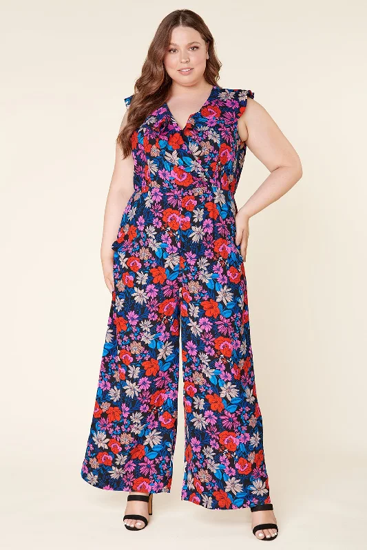 Ultra Flora Raquel Surplice Jumpsuit Curve